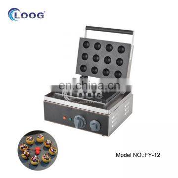 Popular 12 Grids Ball Shaped Waffles Pan Stainless Steel Commercial Cake Pop Waffle Maker Machine Wholesale