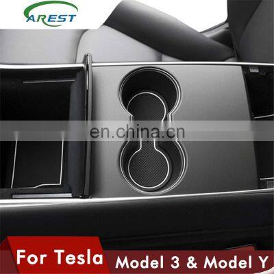 Carest 7Pcs/Set For Tesla Model 3 Accessories Gate Slot Pad Door Groove Mat Center Console Cup Holder Model3 Model Y Car Three