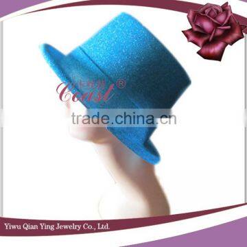 Cheap Blue Plastic Glitter Powder Bowler Hat photo-2