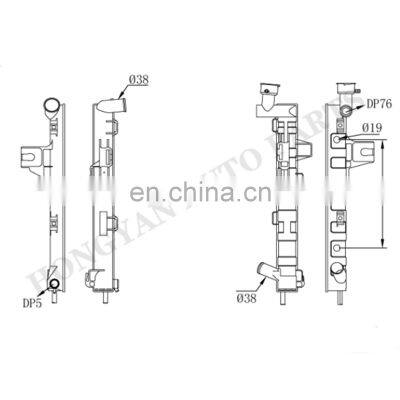 Auto parts for chrysler car engine radiator plastic tank with water tank OE#:5207983AB