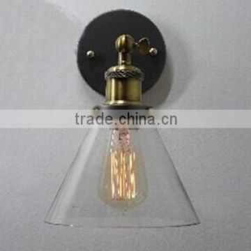 antique glass wall lamp with edison bulbs