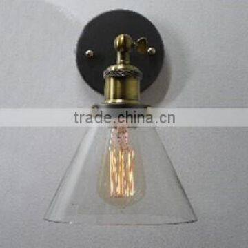 Antique Glass Wall Lamp With Edison Bulbs