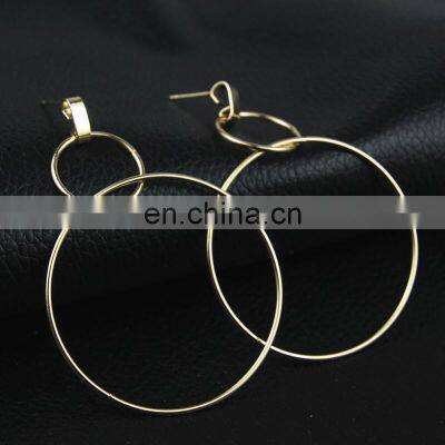 round circle golden silver color geometric pendants drop earrings for women personality simple dangle earring