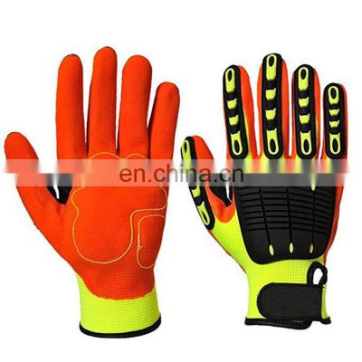 Custom Logo Oil Gas Impact Safety Protection Anti-cut Hand Drilling Gloves Hard Knuckle Glove