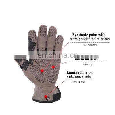 HANDLANDY Synthetic Palm Foam Padded Protective Safety Outdoor Motorcycle Gloves,Silicone Coating Mechanic Impact Gloves