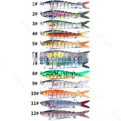 13.7cm 27g High Quality New Design 8 Sections 12 Colors Loach Multi Jointed Minnow Lure photo-3
