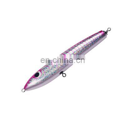 90g  GT Tuna Trolling Lure Pencil Top Water Handmade Wooden Boat Fishing Artificial Bait