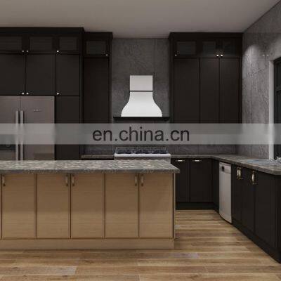 Modern Smart Kitchen Furniture Black Matt White Lacquer Melamine Kitchen Cabinets With Sinks