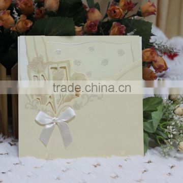 New Style Ivory Embellishment Cards Indian Wedding Invitations