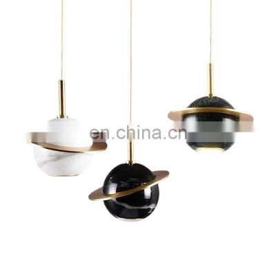 Modern Marble Pendant Light Modern Creative Planet Hanging Lights For Restaurant Bar Bedroom Single Head Pendant Lamp