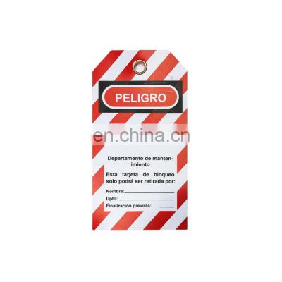 China Supplier Customized Danger Sign PVC Lockout Safety Tags