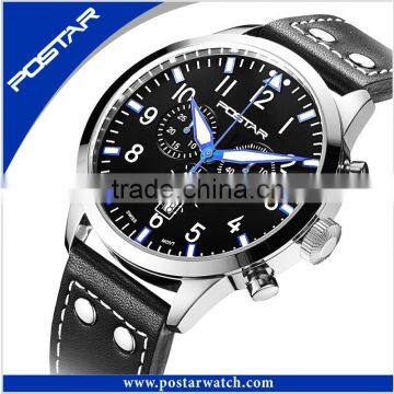 2016 New Arrival Custom Brand Black Stainless Sport Analog Quartz Men Watch