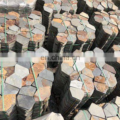 exterior road hexagon slate flagstone slabs paving stone slate interior bricks floor tiles mat for stair