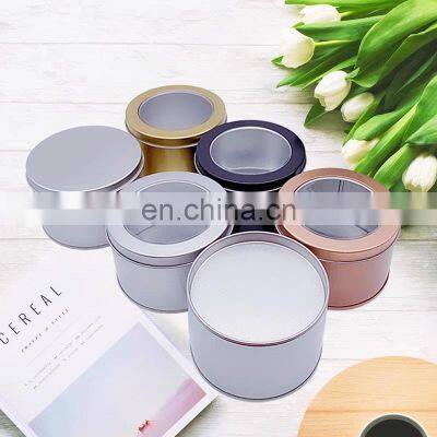 Amazon hot selling Eco friendly soy wax rose gold black empty round candle tins with lid  metal container candle tin