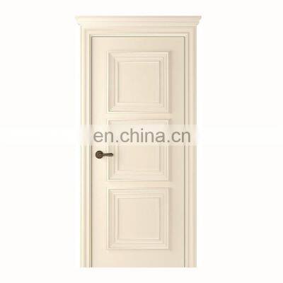 Prehung frames luxury modern white color room designs 3 panel internal indoor wood carving door