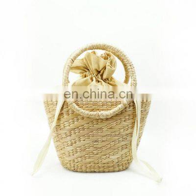 Water Hyacinth Handbag New Arrival Straw Beach Bag Interior with cotton lining Vietnam Supplier