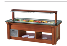 Commercial Marble Wooden Buffet Freezer Refrigerator Salad Bar