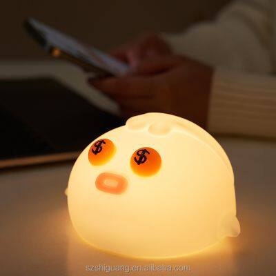 Cute Silicone Fish Night Light for Kids Portable LED Table Lamp with USB Rechargeable Tap Control Cartoon Animals Newest Design