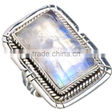 RAINBOW MOON STONE 925 STERLING SILVER RING ,925 STERLING SILVER JEWELRY WHOLE SALE,JEWELRY EXPORTER