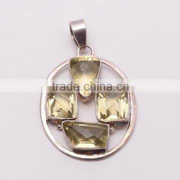 LEMON TOPPAZ PENDANT 925 Sterling Silver Pendant, SILVER JEWELRY EXPORTER,SILVER JEWELRY WHOLESALE,SILVER EXPORTER