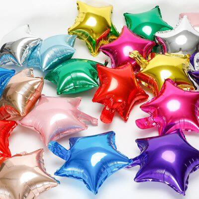 Factory Direct Party Decoration 24/5/10/18inch Balloons Five-pointed Mylar Helium Star Aluminum Foil Balloon