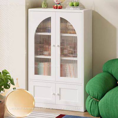 Commercial Grade Metal Coffee Station Sideboard, Reeded Glass Metal Credenza for Queensland Cafes and Bistros, Durable Industrial Display Unit photo-5