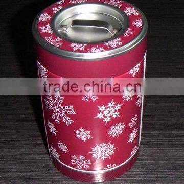 round tin tea box