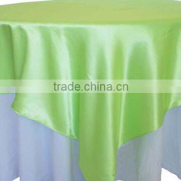 green satin table overlay for weddings/banquets/restaurants