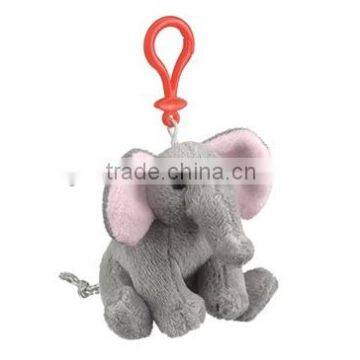 mini elephant key chain/plush elephant metal keychain/plush elephant keychain