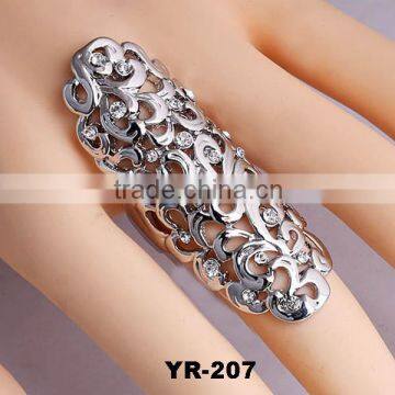 2015 Spring Trends Vogue Hollow Carving Ladies Long Finger Ring For Ladies