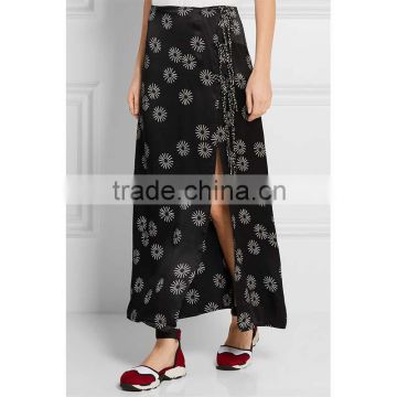 2016 Latest Summer Printed Wrap Effect Maxi Skirt For Women HSS9510