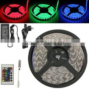 5050 5m 500cm RGB 300LED SMD Light Strip Waterproof+Mini 24Key IR+12V 5A Adapter