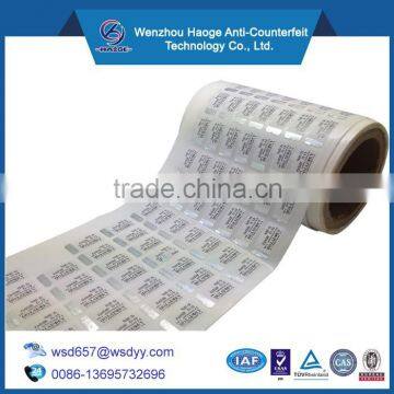 PHARMA Self adhesive paper label with holograms