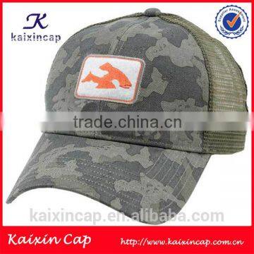 custom embroidery patch mesh back baseball cap hat printed pattern 6-panel style camo trucker cap