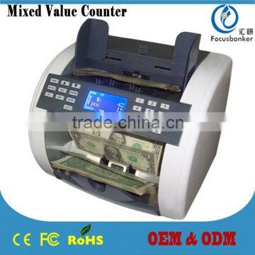 Mixed Denomination Value Counter Used Money Counter New Currency Banknote Cash Checking Machine