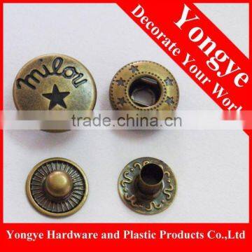 Metal snap fasteners