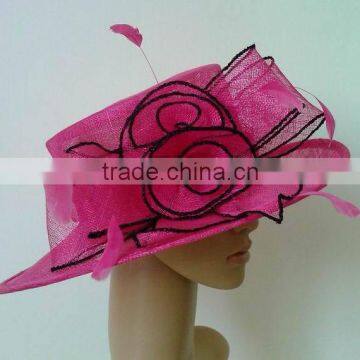 Fuschia/black church hat