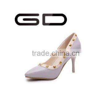 GD 2015 New fashion element hot sexy Special designed Rivet ladies high pump shoes