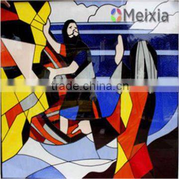 Large Tiffany Stained Glass Handicraft Panel for Church