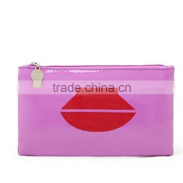 Wholesale durable fashion pattern Pink PVC cosmetic bag