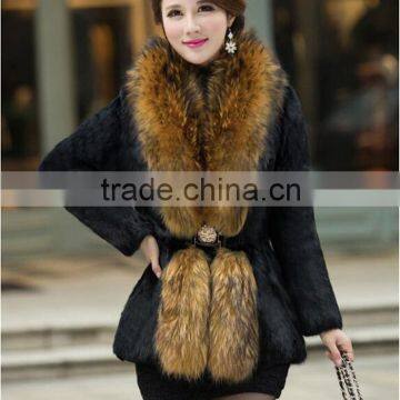 2016 popular medium -long style faux fur coat