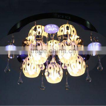 Modern golass round ceiling lamp 5 chandelier E14 bulbs LED decoration