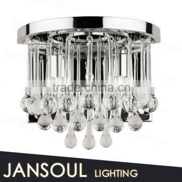 architectural design  low price chrome top quality wall light crystal raindrop chandelier for living room