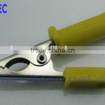 Jumper Wires Alligator Crocodile Roach Test Clip Plastic Handles Crocodile clips 55mm yellow color I00133