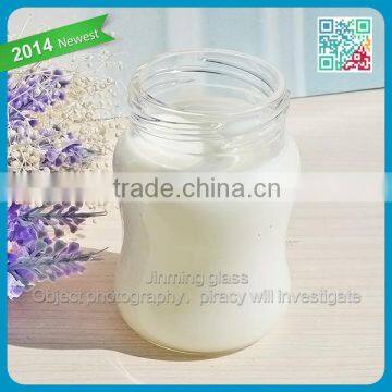 clear glass milk bottle tempered glass bottle without decal print designed shape wholesale glass bottle