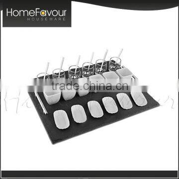 Reputable Supplier France Design Slate With Handle Size 25pcs Tapas Set