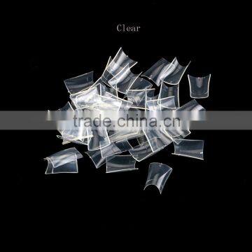 500pcs Acrylic French False Duck Toe Nail Art Tips Set White Clear Natural Choose