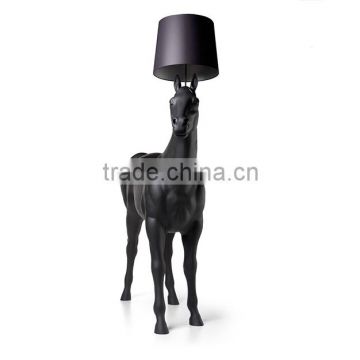 Black Horse Lamp White Horse Floor Lights with Cloth FRP Materail for Hotels