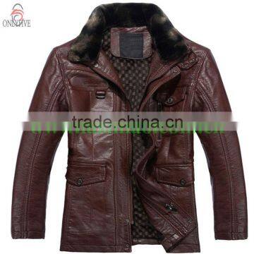 PU Jacket With Fur Collar