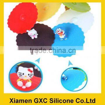 creative design cartoon universal silicone cup lid cover